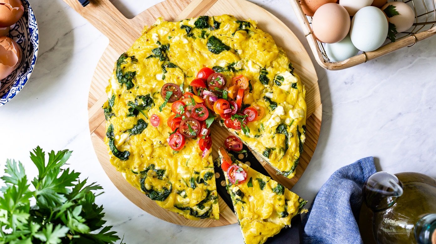 ispanakli peynirli fritata