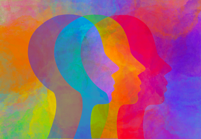 Graphic,Watercolor,Illustration,Communication.,Telepathy.,Empathy.,Rainbow,Drawing.