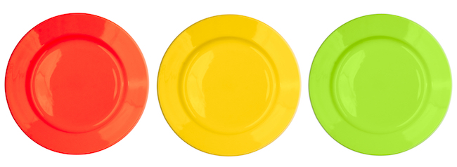 Red,,Yellow,,Green,,Color,Plates,Set,Isolated,On,White