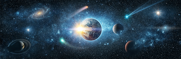 View,From,Space,To,The,Planet,Earth,,Galaxies,,Stars,,Comet,