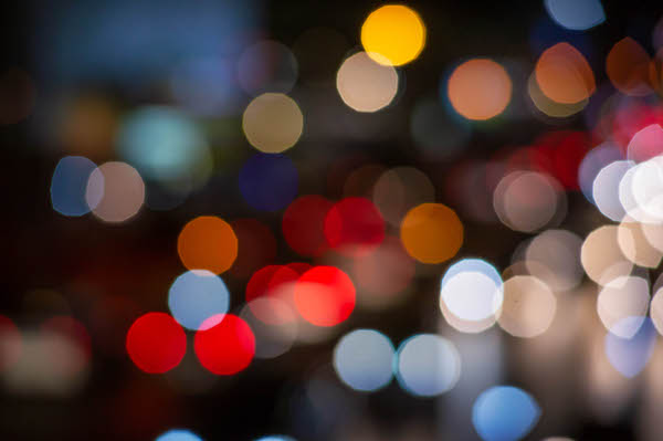 Abstract bokhe night light on street  in the city