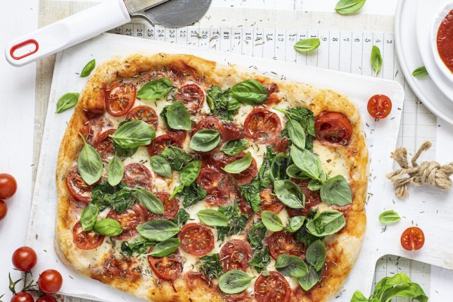 Fresh homemade pizza food recipe idea